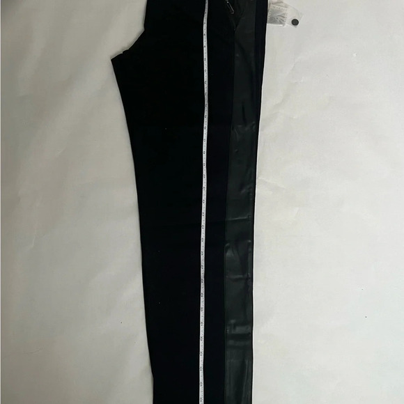 Alberto Makali NWT Side Eco Leather Details Black Pants Pull On Straight Leg 16 - Picture 7 of 8